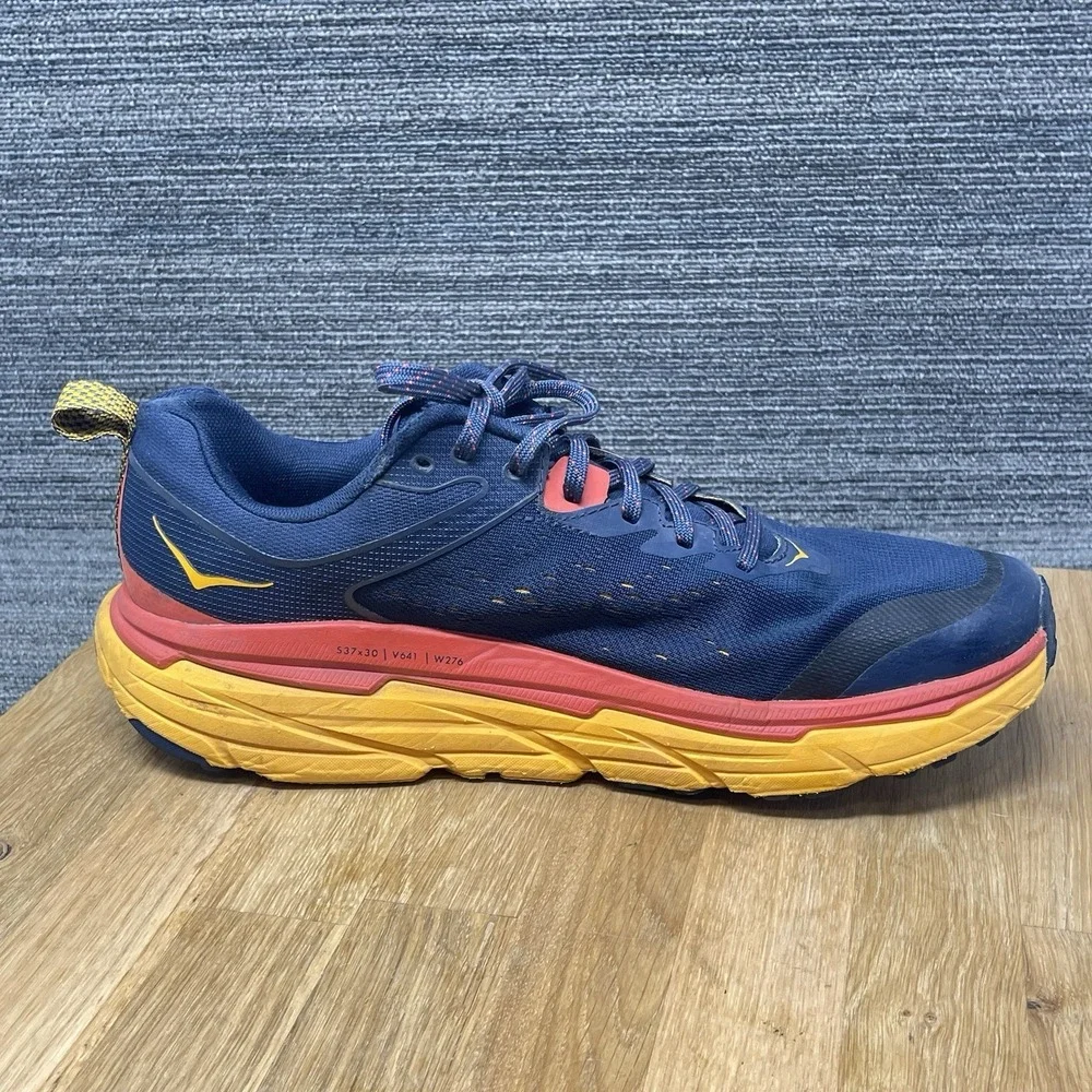 Hoka One One Challenger ATR 6 Shoes Men 11.5 Blue Yellow Trail Running Sneakers